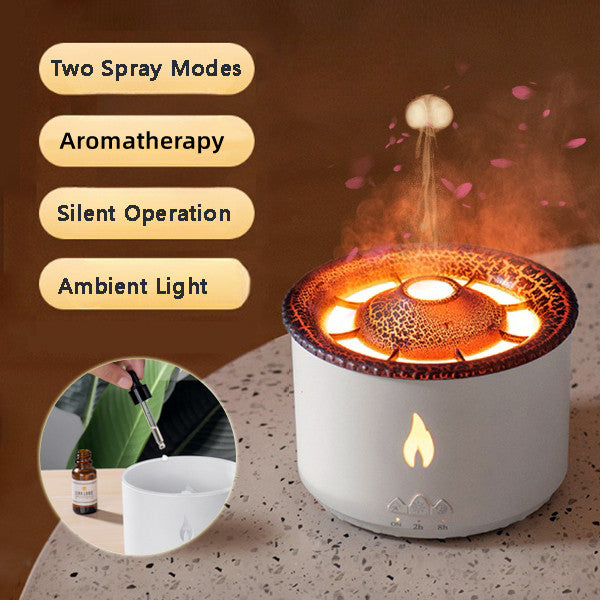 New Creative Ultrasonic Essential Oil Humidifier Volcano Aromatherapy Machine Spray Jellyfish Air Flame Humidifier Diffuser - Samuyostore 