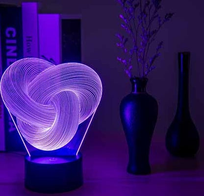 Twist Abstract LED 3D Night Light Touch Colorful Acrylic 3D Table Lamp Decoration Lighting Baby Sleeping Mood Lamp Best Gift - Samuyostore 