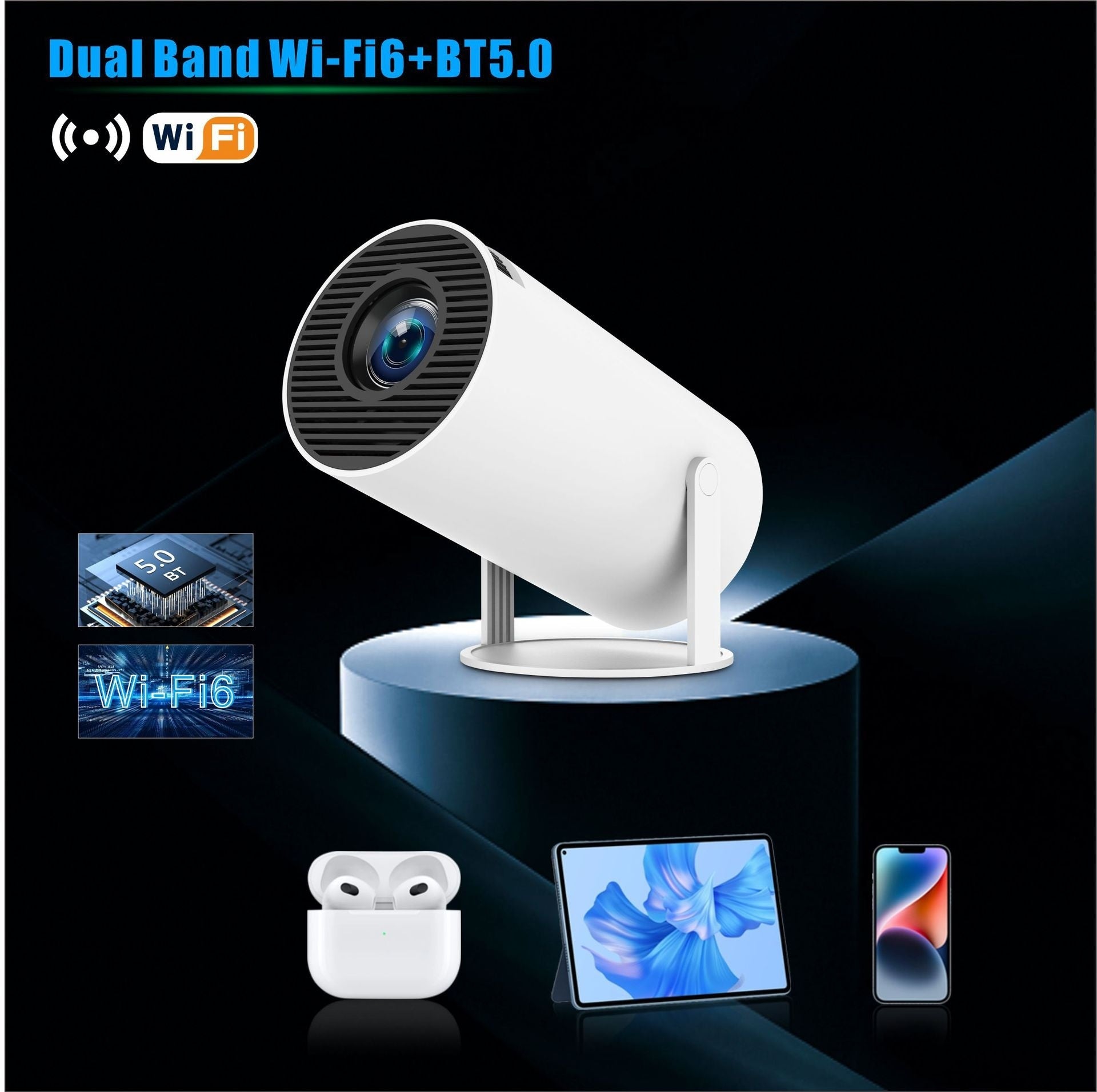 HY300 Pro Projector Home Theater Entertainment Portable Small Projector - Samuyostore 