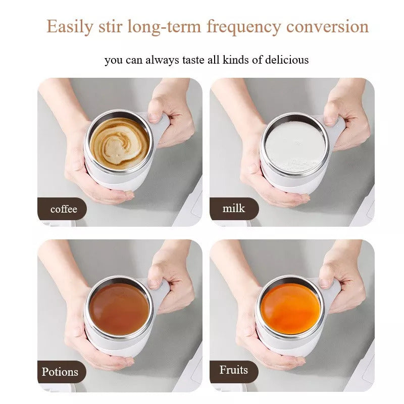 Rechargeable Model Automatic Stirring Cup Coffee Cup High Value Electric Stirring Cup Lazy Milkshake Rotating Magnetic Water Cup - Samuyostore 