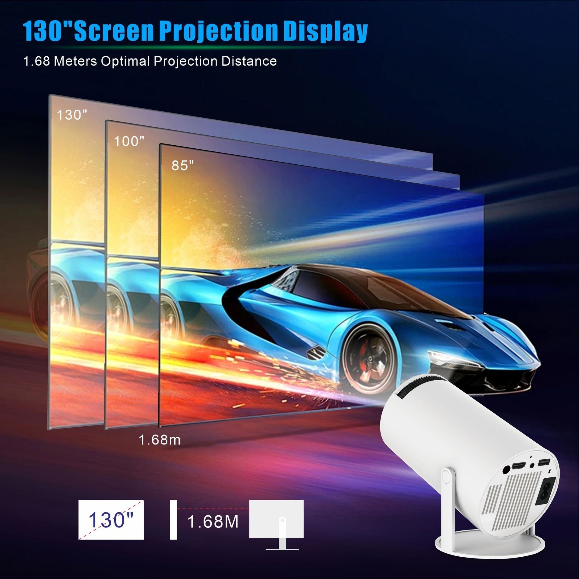 HY300 Pro Projector Home Theater Entertainment Portable Small Projector - Samuyostore 
