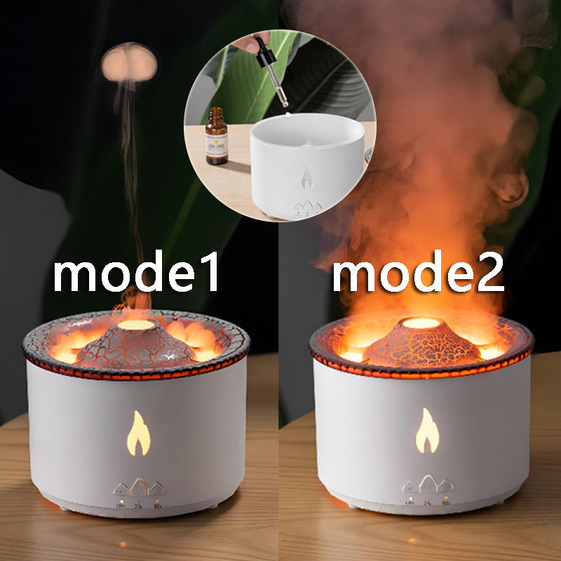 New Creative Ultrasonic Essential Oil Humidifier Volcano Aromatherapy Machine Spray Jellyfish Air Flame Humidifier Diffuser - Samuyostore 