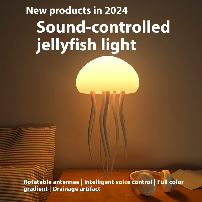 Jellyfish Mood Lamp LED Jellyfish Night Light Portable Jellyfish Lamp Jellyfish Decorations Smart Table Lamp For Bedside Desk - Samuyostore 