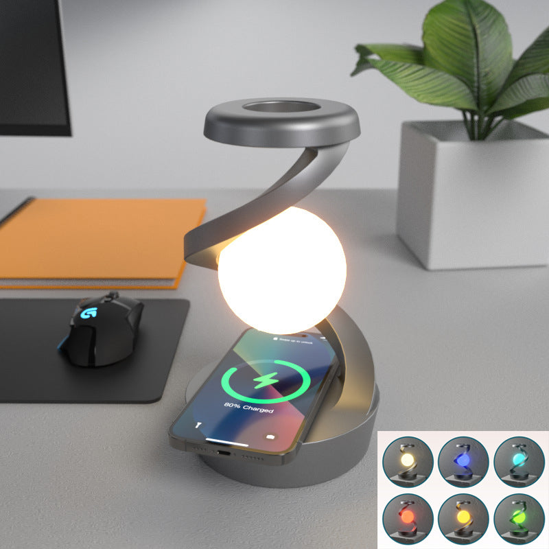 Rotating Moon Desk Lamp With Phone Wireless Charging Sensor Control Table Lamps Decorative Desktop Lamp Small Night Lamp Home Decor - Samuyostore 