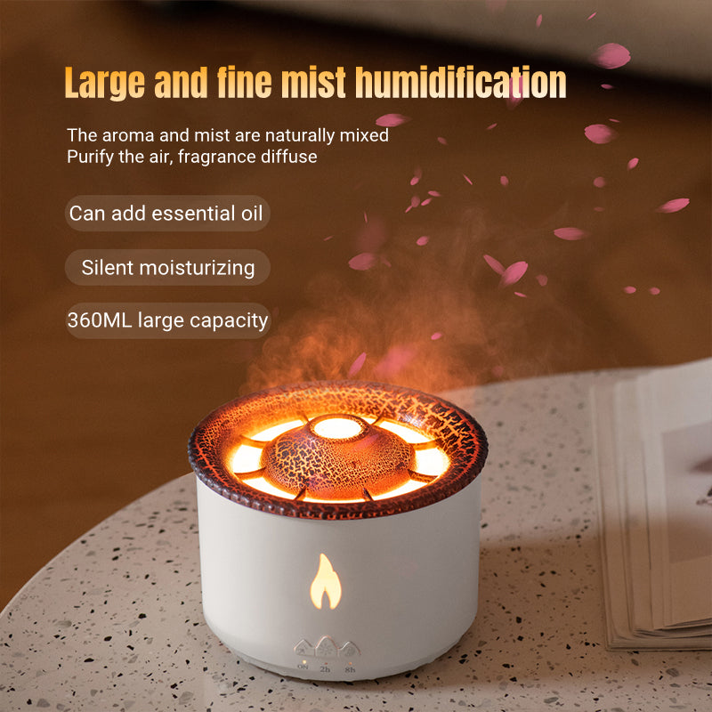 New Creative Ultrasonic Essential Oil Humidifier Volcano Aromatherapy Machine Spray Jellyfish Air Flame Humidifier Diffuser - Samuyostore 